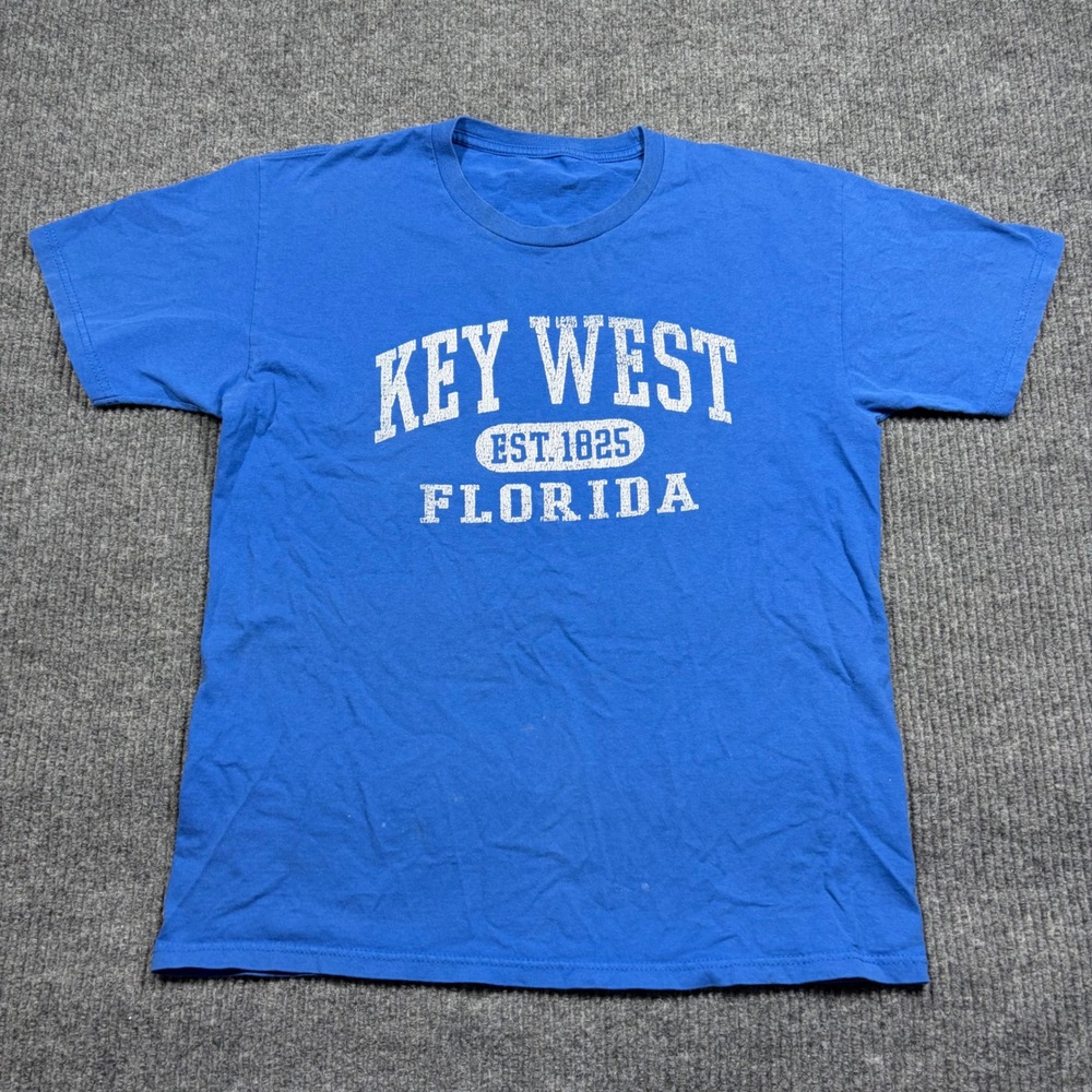 Key West Shirt Men's L Florida Est 1825 Souvenir Blue Short Sleeve Graphic